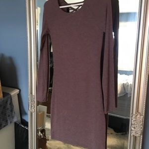 Mauve Ribbed Long sleeve dress